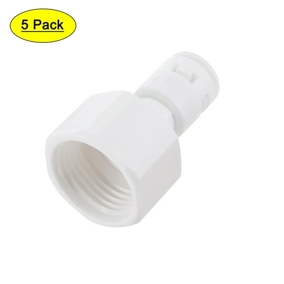 Uxcell G1/2 Female Thread to 1/4" Tube Straight Connect Fittings Quick Connector Gray White 5 Pack