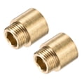 thumbnail image 1 of Uxcell G1/2 Female to G1/2 Male Thread 20mm Brass Extension Pipe Fitting 2 Pack, 1 of 5