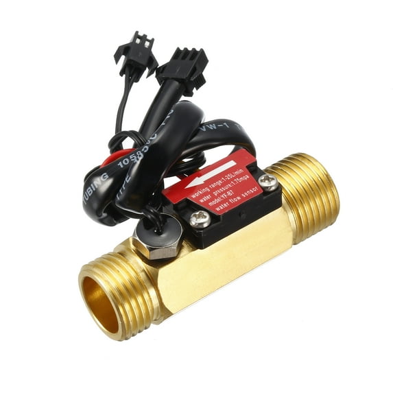 Uxcell G1/2 Hall Effect Liquid Water Flow Sensor Switch Meter Counter DC5V 1-25L/min YF-B7