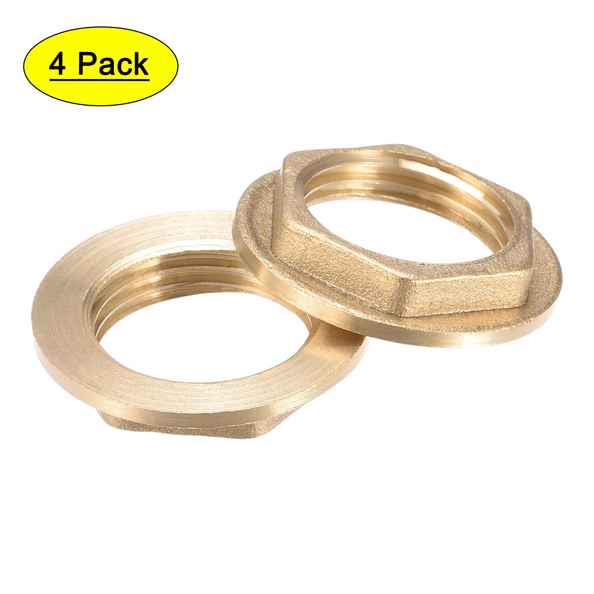 Uxcell G1/2 Lock Nut with Flange, Hex Brass Female Locknut for Plumbing ...