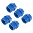 thumbnail image 1 of Uxcell Male Threaded Hex Head End Cap Pipe Plug Fitting Blue Pack G1/2 5, 1 of 5