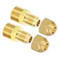 thumbnail image 1 of Uxcell G1/2 Male x 3/8" Male Brass Flare Tube Fitting Pipe Hose Fitting Adapter Connector, 2 Pack, 1 of 6