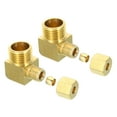 thumbnail image 1 of Uxcell G1/2 Male x 6mm Tube OD Brass Compression Tube Fitting 90 Degree Elbow Pipe Tube Fitting, 2 Pack, 1 of 6