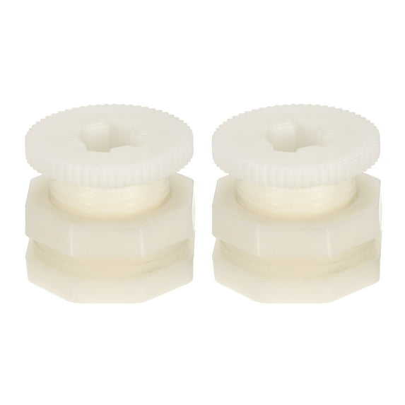 Uxcell G1/2 Threaded ABS Bulkhead Tank Adapter with Plug Fitting G1/2 2