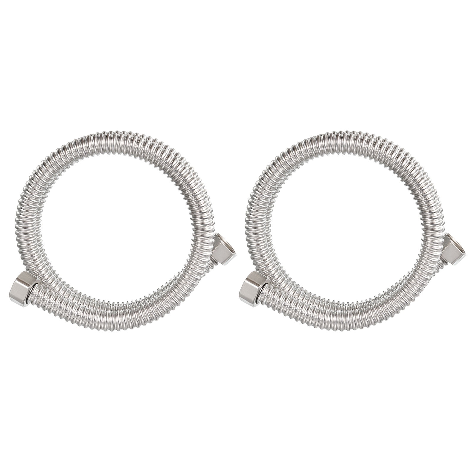 Uxcell G1/2 x 39.37 Inch Flexible Stainless Steel Water Heater Hose, 2Pcs Corrugated Water Heater Connector Hose