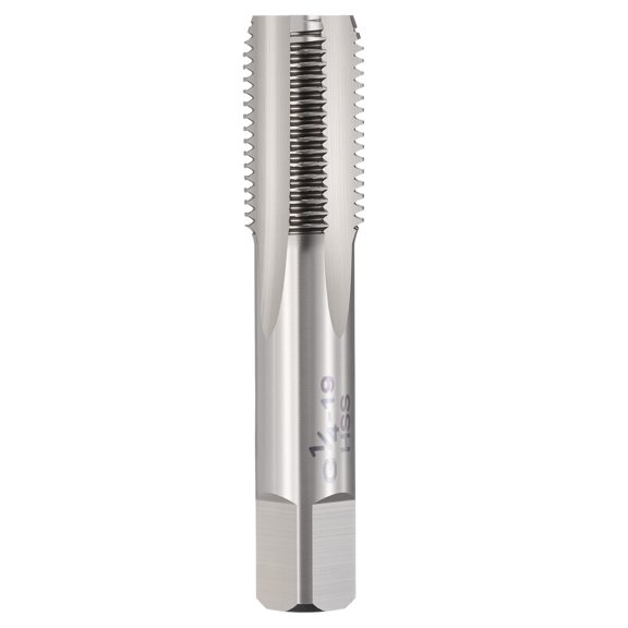 Uxcell G1/4-19 Pipe Thread Tap - Right Hand Straight Flute Tap M2 High Speed Steel Polished Finish Screw Thread Milling Machine Taps Threading Tapping