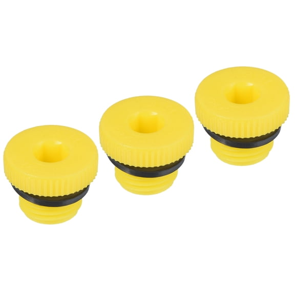 Uxcell G1/4 Hold Plugs Plastic Male Threaded Hex Socket End Cap, Yellow 3 Pack
