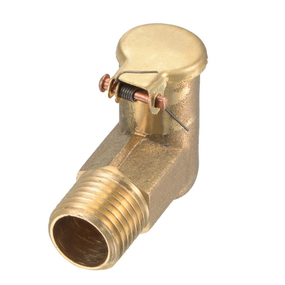 Uxcell G1/4 L-Shaped Male Thread Copper Grease Oil Cup Spring Cap