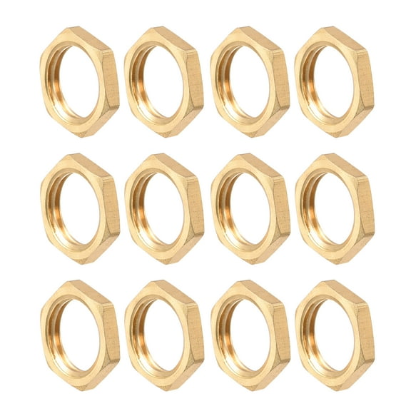 Uxcell G1/4 Lock Nut, Hex Brass Female Locknut for Plumbing 12 Pack