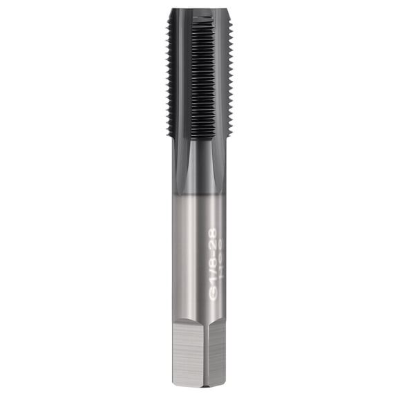 Uxcell G1/8-28 Pipe Thread Tap - Right Hand Straight Flute Tap M2 High Speed Steel TICN Finish Screw Thread Milling Machine Taps Threading Tapping