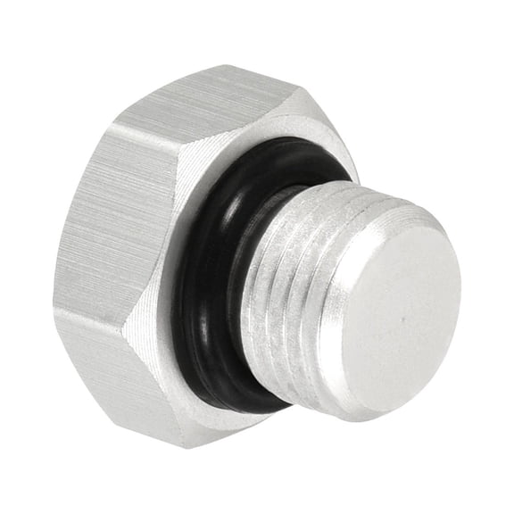 Uxcell G1/8 Male Thread Aluminum Hex Head Pipe Plug Cap Fitting Connector, Silver