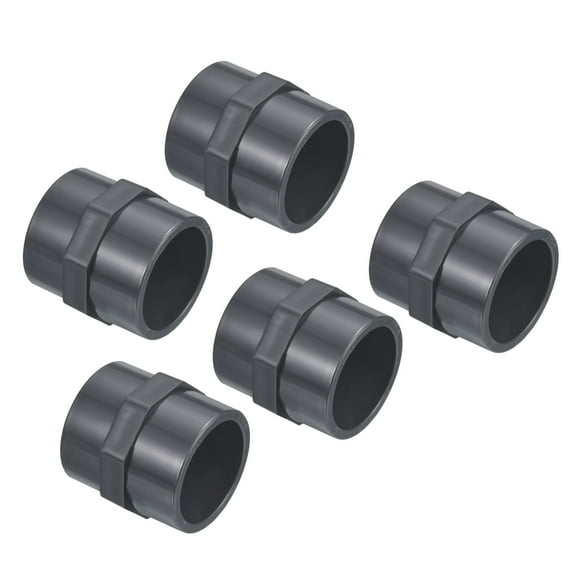 Uxcell G1 Female Thread Pipe Fitting UPVC 1" Socket Straight Tube Hose Connector Adapter 5 Pack