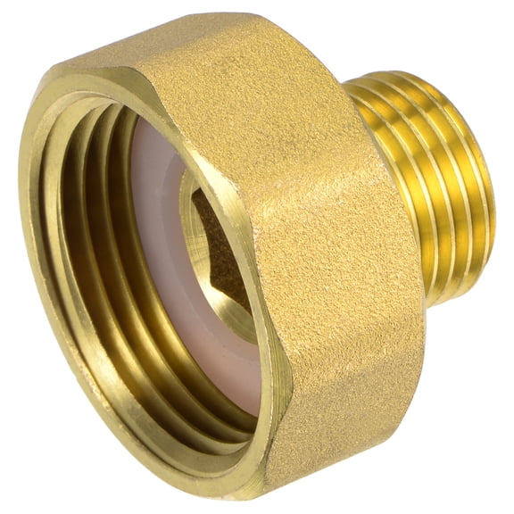 Uxcell G1 Female x G1/2 Male Thread 31mm Brass Pipe Fitting Hex Coupling