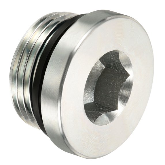 Uxcell G1 Internal Hex Head Pipe Fitting Plug, Male Thread 45# Steel Socket Plug with Sealing Ring