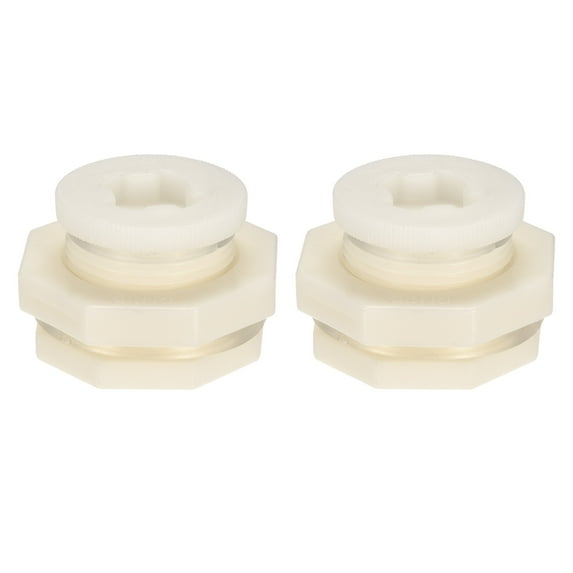 Uxcell G1 Threaded ABS Bulkhead Tank Adapter with PVC Plug Fitting 2 Set