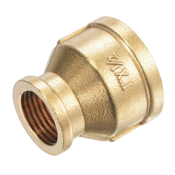 Uxcell G1 x G1/2 Female Thread Brass Reducer Pipe Fitting Coupling Connector