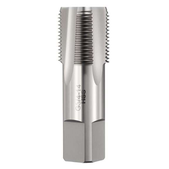 Uxcell G3/4-14 Pipe Thread Tap - Right Hand Straight Flute Tap M2 High Speed Steel Polished Finish Screw Thread Milling Machine Taps Threading Tapping
