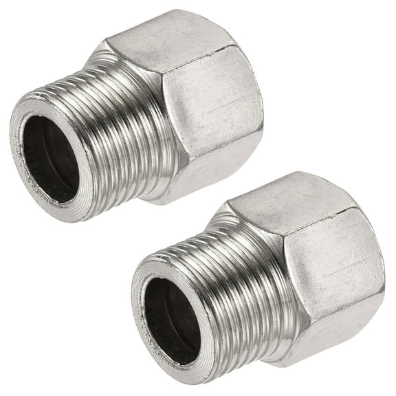Uxcell G3/4 Female to G1/2 Male Thread Stainless Steel Hex Reducer Fitting 2 Pack