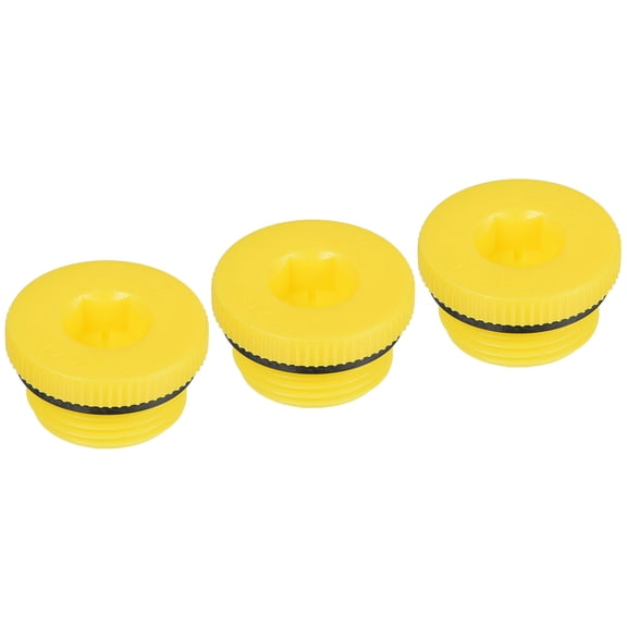 Uxcell G3/4 Hold Plugs Plastic Male Threaded Hex Socket End Cap, Yellow 3 Pack