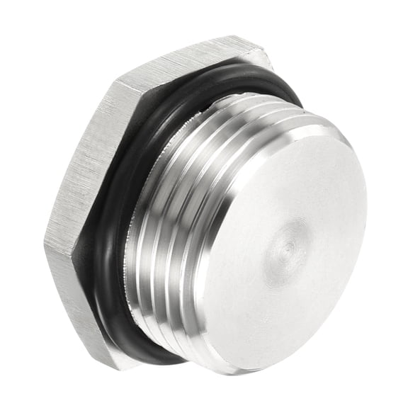 Uxcell G3/4 Male Plug Stainless Steel Thread Hex Head Socket Pipe Fitting with Sealing Rubber Ring