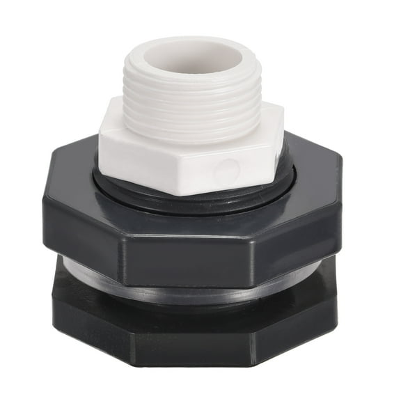 Uxcell Bulkhead Tank Adapter with Thread Pipe Fitting Thread for Rain Buckets Water Tanks G3/4