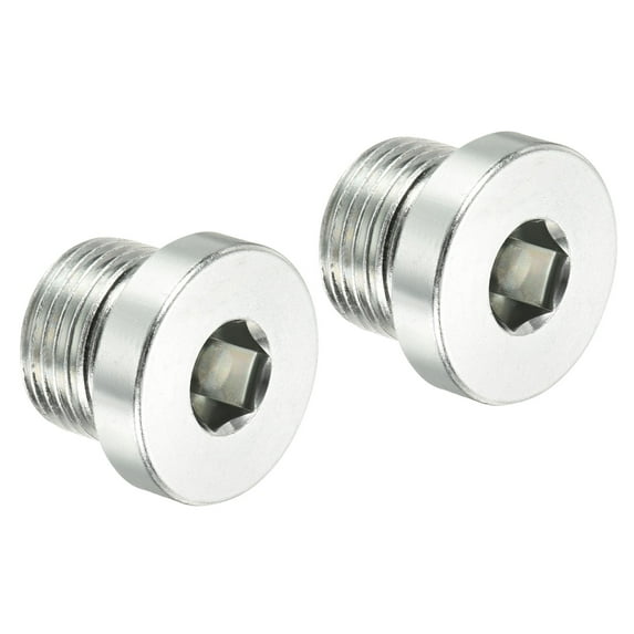 Uxcell G3/8 Internal Hex Head Pipe Fitting Plug, 2 Pack Male Thread 45# Steel Socket Plug with Sealing Ring