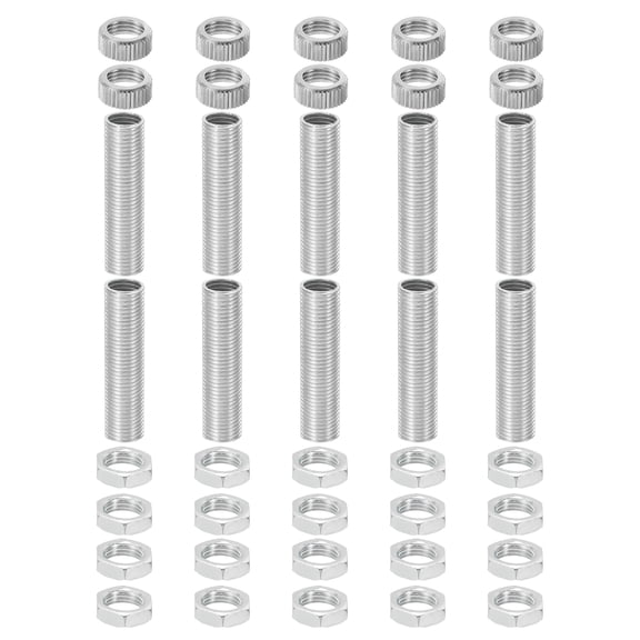 Uxcell G4 Lamp Hardware Fixtures Kit, M10x40mm Lamp Pipe Nipple with Nuts, Pack of 10