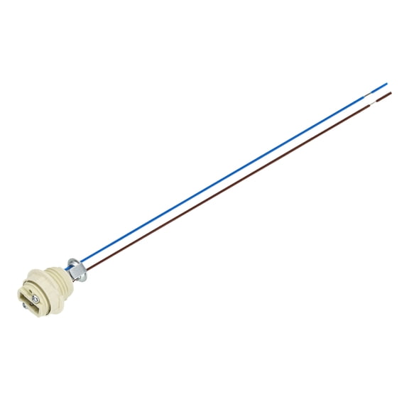 Uxcell G9 Ceramic Base Socket with Plastic Ring, Ceramic Lamp Bulb Holder with 11.8'' 0.75mm Cable Wire, 250V 100W Heat Resistant Light Base Connector for LED Halogen Light Bulb, Beige