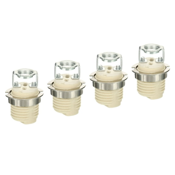 Uxcell G9 Light Base Socket Kit, 4 Pack Ceramic Lamp Holder Base with Socket Ring Removal Tool, White
