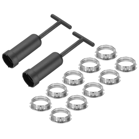 Uxcell G9 Light Socket Rings Kit, 10 Zinc Alloy Replacement, 125mm Silver Tone