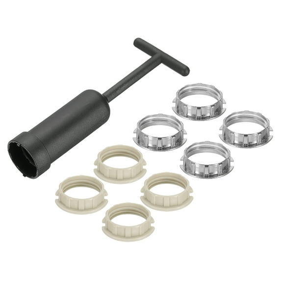 Uxcell G9 Light Socket Rings Kit, 8 Plastic/Zinc Alloy Replacement ...