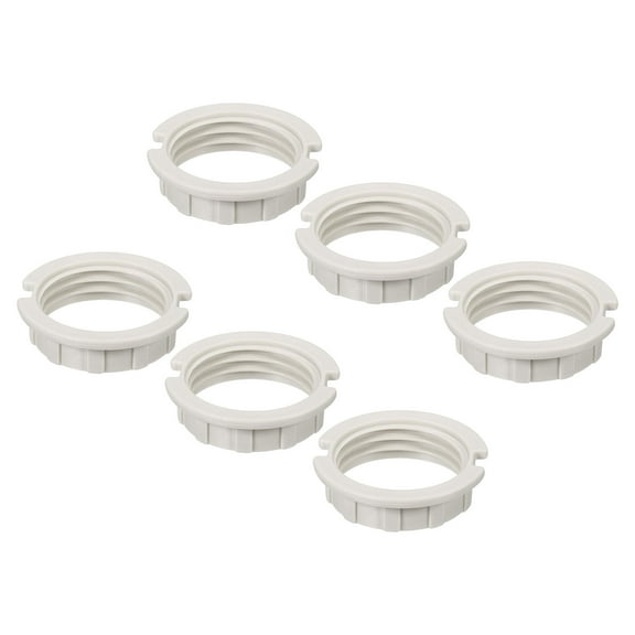 Uxcell G9 Light Socket Rings Lamp M20 Shade Holder Adapter Ring Replacement for Light Fixtures, White, Pack of 6