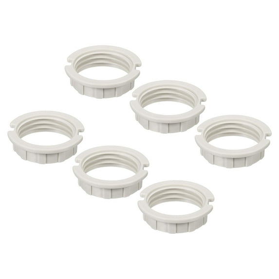 Uxcell G9 Light Socket Rings Lamp M20 Shade Holder Adapter Ring Replacement for Light Fixtures, White, Pack of 6