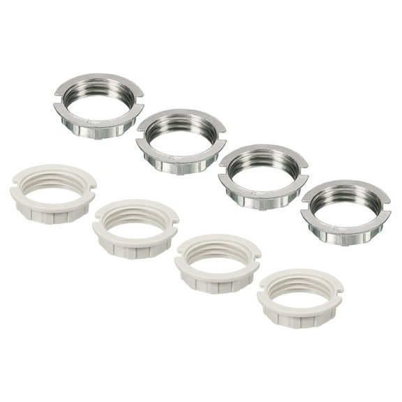Uxcell G9 Light Socket Rings Lamp M20 Shade Holder Adapter Ring White, Zinc Alloy for Light Fixtures, White 8pcs