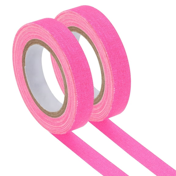 Uxcell Gaffers Tape, 0.4 Inch x 32.8 Feet Colored Cotton Glow Tape for Party Decorations, Pink