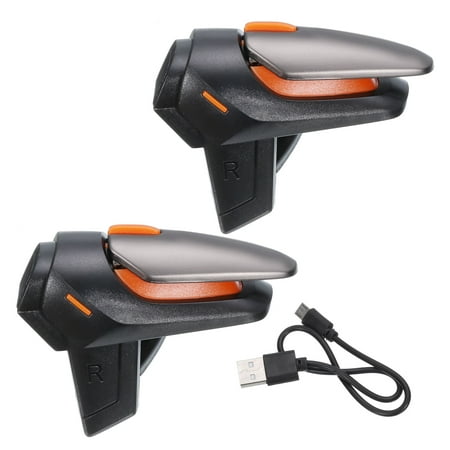 Uxcell Gaming Trigger Mobile Game Controller 1 Pair Fire Key Burst Shooter Black with 20cm USB Cable