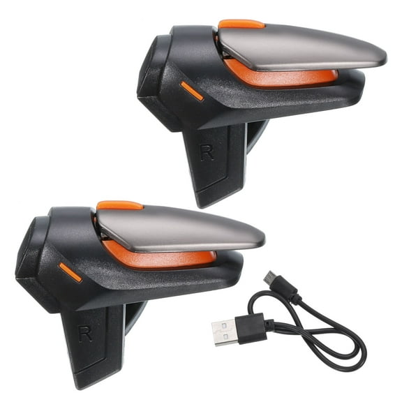 Uxcell Gaming Trigger Mobile Game Controller 1 Pair Fire Key Burst Shooter Black with 20cm USB Cable