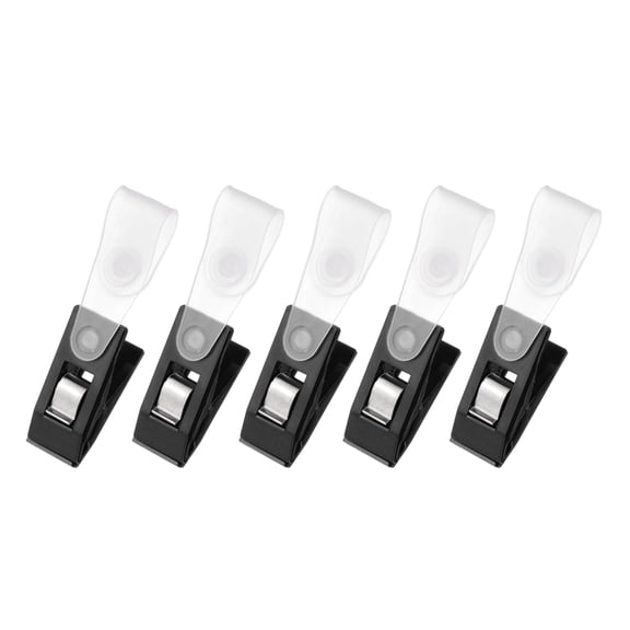 Uxcell Garden Flag Clips, 5 Pcs Garden Flag Stoppers Anti-Wind Plastic Small Flagpole Holder Outdoor Yard Accessories for Party Wedding Decoration, Black