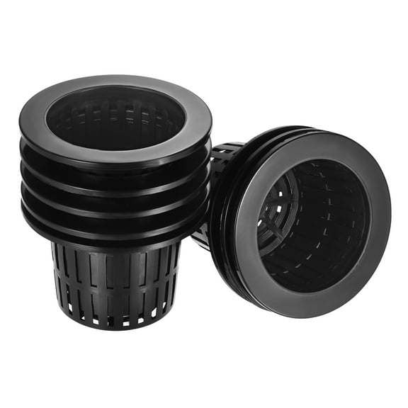 Uxcell Garden Slotted Mesh Cups Hydroponic Net Pots Plastic 4.35 Inch, Suitable for Planting, Black 8pcs