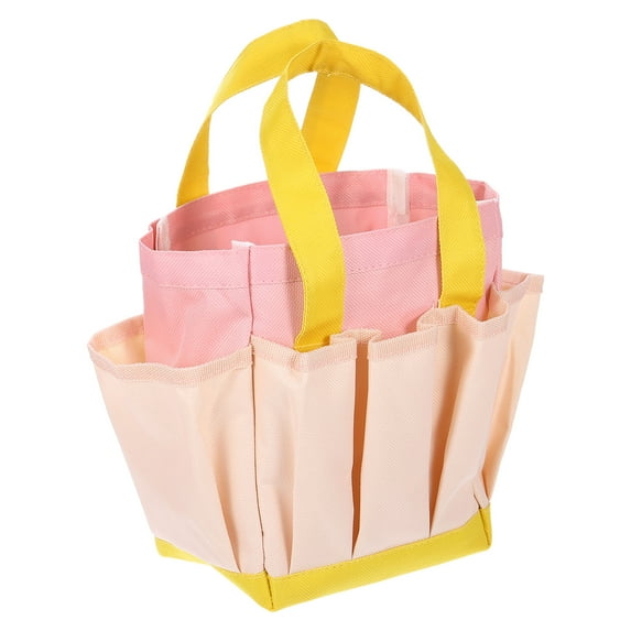 Uxcell Garden Tool Bag 29.5cm x 10cm x 30cm Oxford Large Bag with Pockets Garden Tote Bag, Light Pink