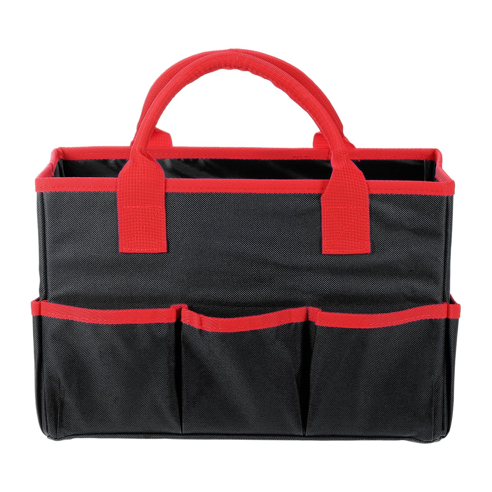 Uxcell Garden Tool Bag 33cm x 15cm x 22cm Oxford Large Bag with Pockets Garden Tote Bag, Black