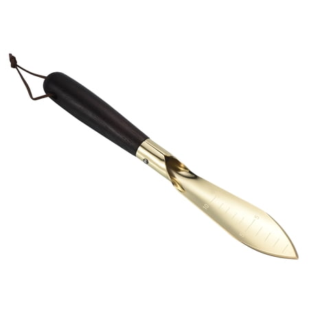 Uxcell Garden Trowel Transplanter Hand Trowel Pointed Shovel with Depth Marker Scale Gold Tone Brown
