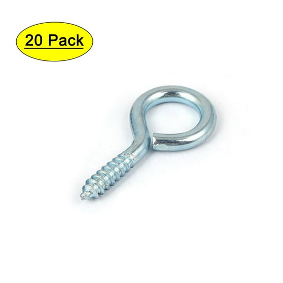 Uxcell Garden Vine Wire 3.9mm Thread Dia Eyelet Screw Eye Hook 20Pcs