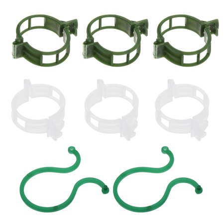 Uxcell Gardening Plant Support Clips Green White and Twist Clips Kit, 320in 1 Set