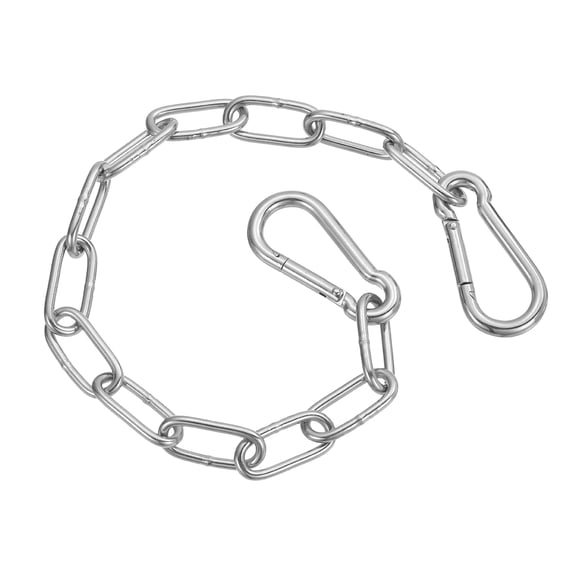 Uxcell 1Pcs Gate Chain Lock 11.9" Silver 304 Stainless Steel Hanging Chain Lock for Stall Barn Cabinet Fence Hammock Pet Cages