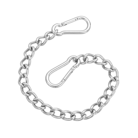 Uxcell Gate Chain Lock, (11.9Inch, Silver) (1Pcs)304 Stainless Steel Hanging Chain Lock for Stall Barn/Cabinet/Fence/Hammock/Pet Cages