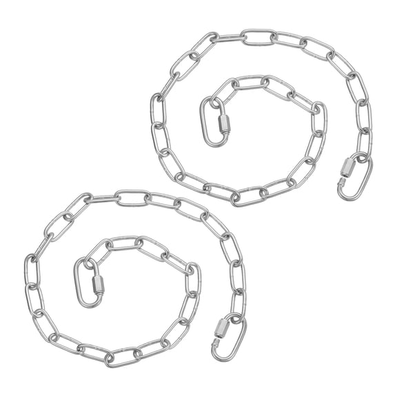 Uxcell Gate Chain Lock, (23.7Inch, Silver) (2 Pcs)304 Stainless Steel Hanging Chain Lock for Stall Barn/Cabinet/Fence/Hammock/Pet Cages