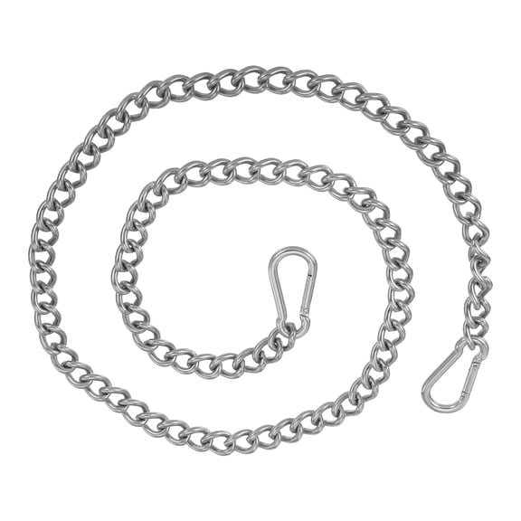 Uxcell Gate Chain Lock, (39.4Inch, Silver) (1Pcs)304 Stainless Steel Hanging Chain Lock for Stall Barn/Cabinet/Fence/Hammock/Pet Cages