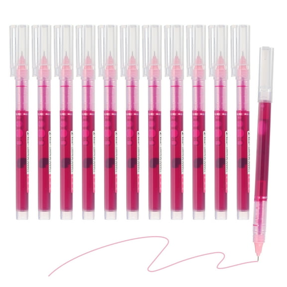 Uxcell Gel Pen Medium Point 0.5mm, 12 Pack Quick Dry Smooth Gel Ink Rollerball Pen for Home Office Writing Note Taking Journaling Business, Pink
