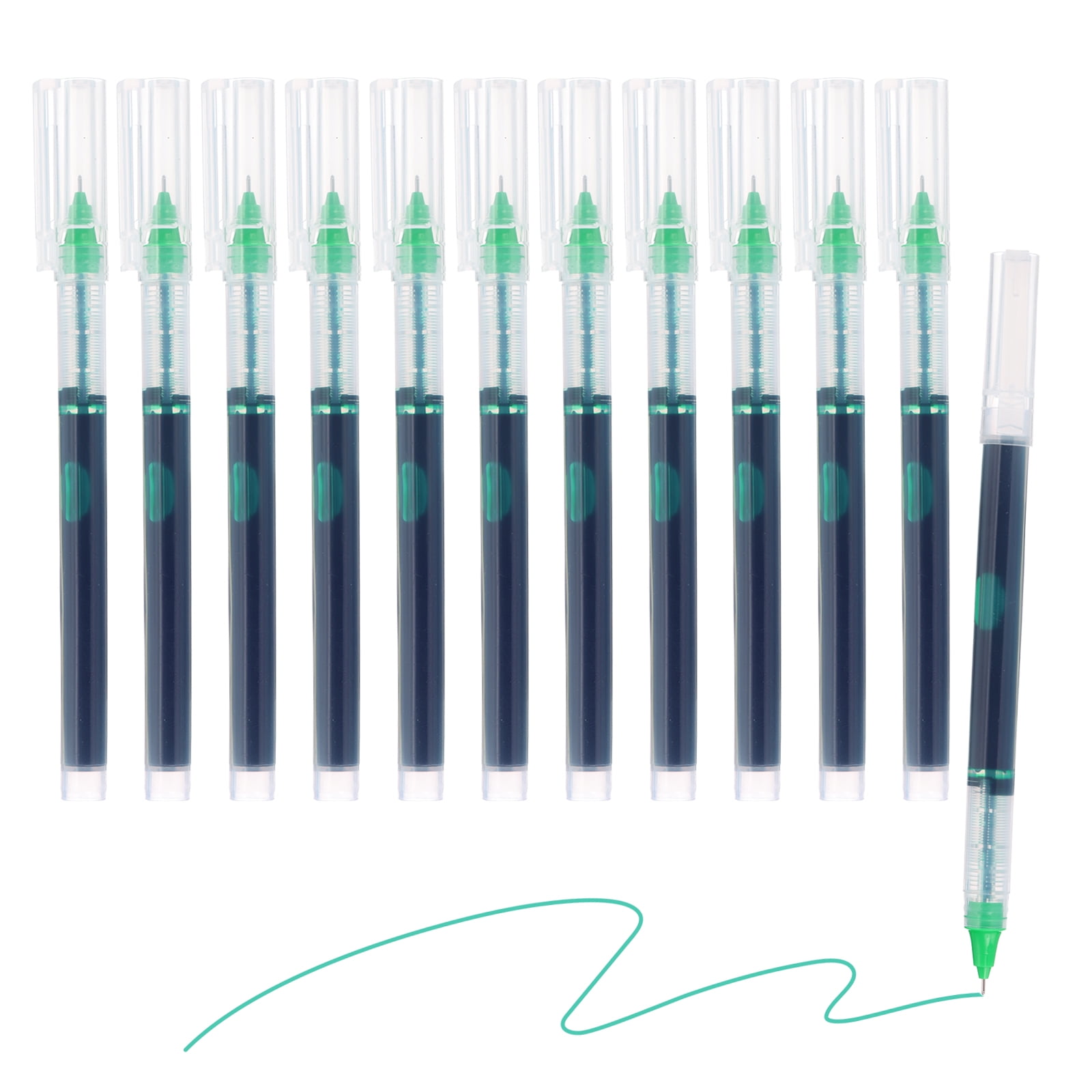 Uxcell Gel Pen Medium Point 0.5mm, 24 Pack Quick Dry Smooth Gel Ink Rollerball Pen for Home Office Writing Note Taking Journaling Business, Green